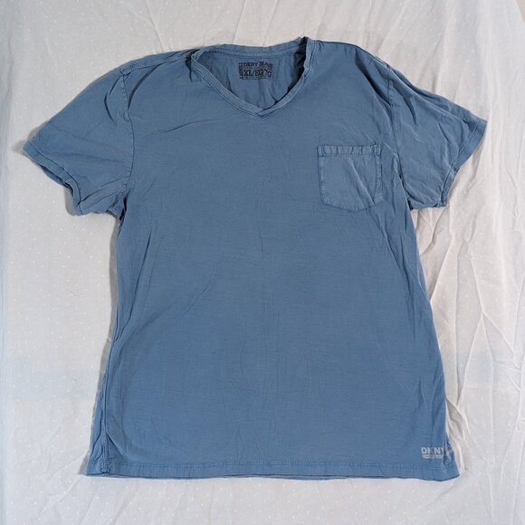 DKNY JEANS BLUE T-SHIRT SIZE XL FRONT POCKET MEN'S UNISEX SHIRT FASHION STYLE - Picture 13 of 16